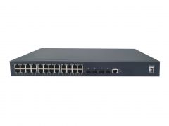 GTP-2871DP 28-Port L3 Lite Managed Gigabit PoE Switch, 4 x 10G SFP+, 802.3af/at PoE, 24-Port PoE Outputs, , 400W Power Budget, Redundant Power Supply
