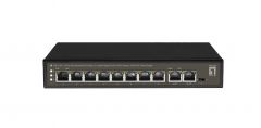 FGP-1031 10-Port Fast Ethernet PoE Switch, 2 x Uplink Gigabit RJ45, 802.3af/at/bt PoE, 8-Port PoE Outputs,120W Power Budget