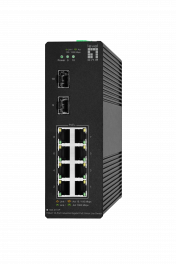 IGS-2110P Hilbert 10-Port Industrial Gigabit PoE Smart Lite Switch, 2 x Gigabit SFP, 802.3af/at PoE, 8-Port PoE Outputs, 110W Power Budget 