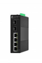IGS-2106P Hilbert 6-Port Industrial Gigabit PoE Smart Lite Switch, 2 x Gigabit SFP, 802.3af/at PoE, 4-Port PoE Outputs, 68W Power Budget 