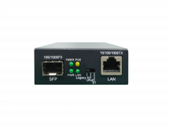 GVT-2015 RJ45 to SFP Gigabit Media Converter, 802.3bt 60W PoE PSE