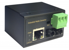 IEC-4002 RJ45 to ST Fast Ethernet Industrial Media Converter, Multi-Mode Fiber, 1310nm, 2km, -40°C to 75°C